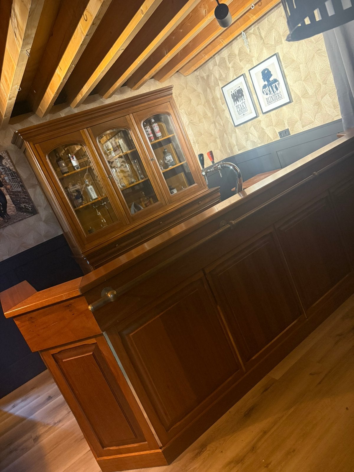 Antieke hoekbar bar set bruin cafe man cave kroeg, Ophalen of Verzenden, Zo goed als nieuw
