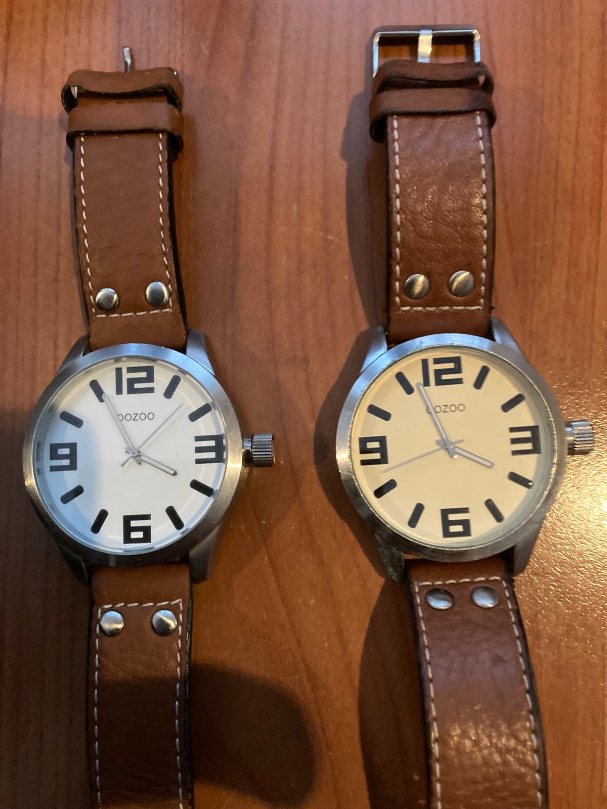 OOZOO heren horloge .2 stuks.Amper gedragen., Ophalen, Zo goed als nieuw, Leer, Overige merken