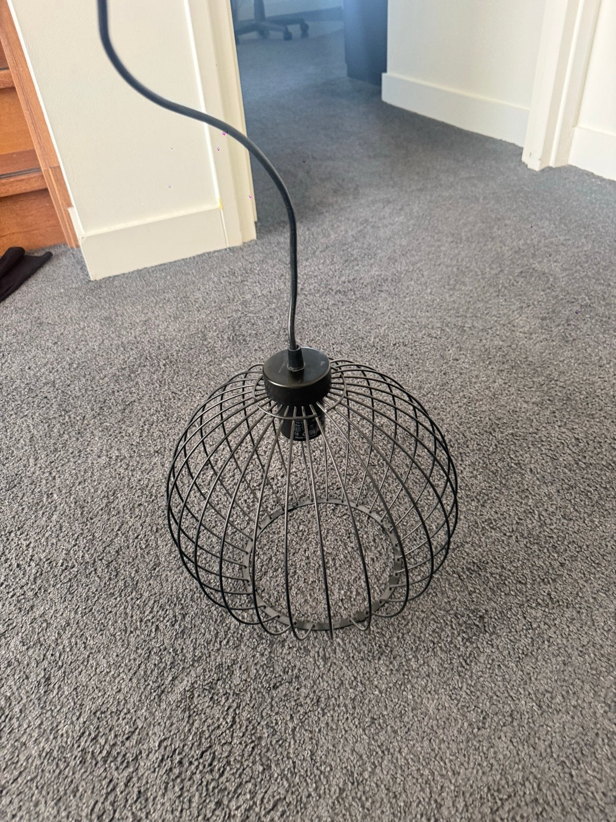 IKEA Hanglamp - Zwart metalen draadkooi, Ophalen of Verzenden, Nieuw, Metaal, E27 (groot)