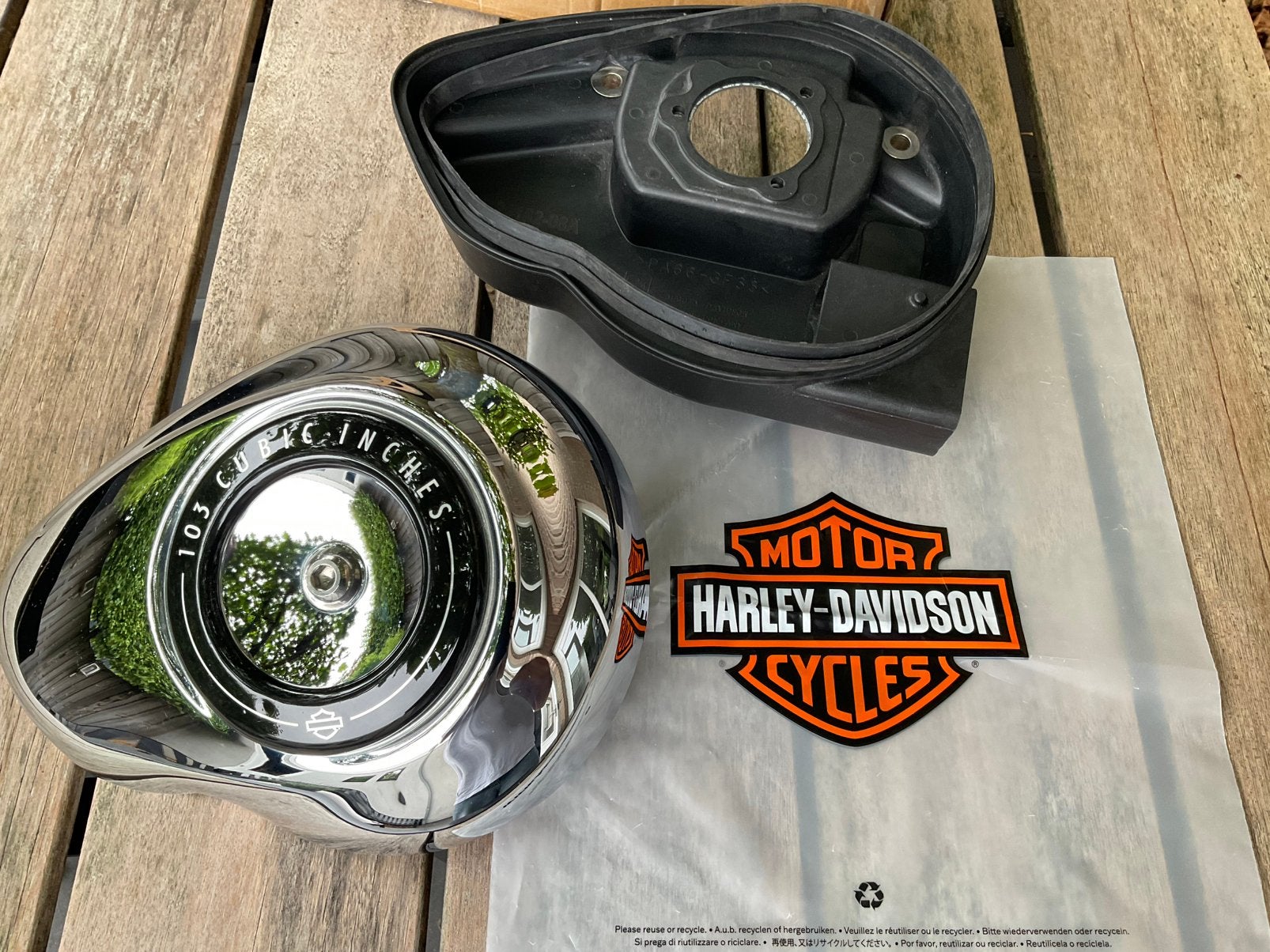 Harley Teardrop  Luchtfilter Chrome Origineel HD €50,-, Ophalen, Gebruikt
