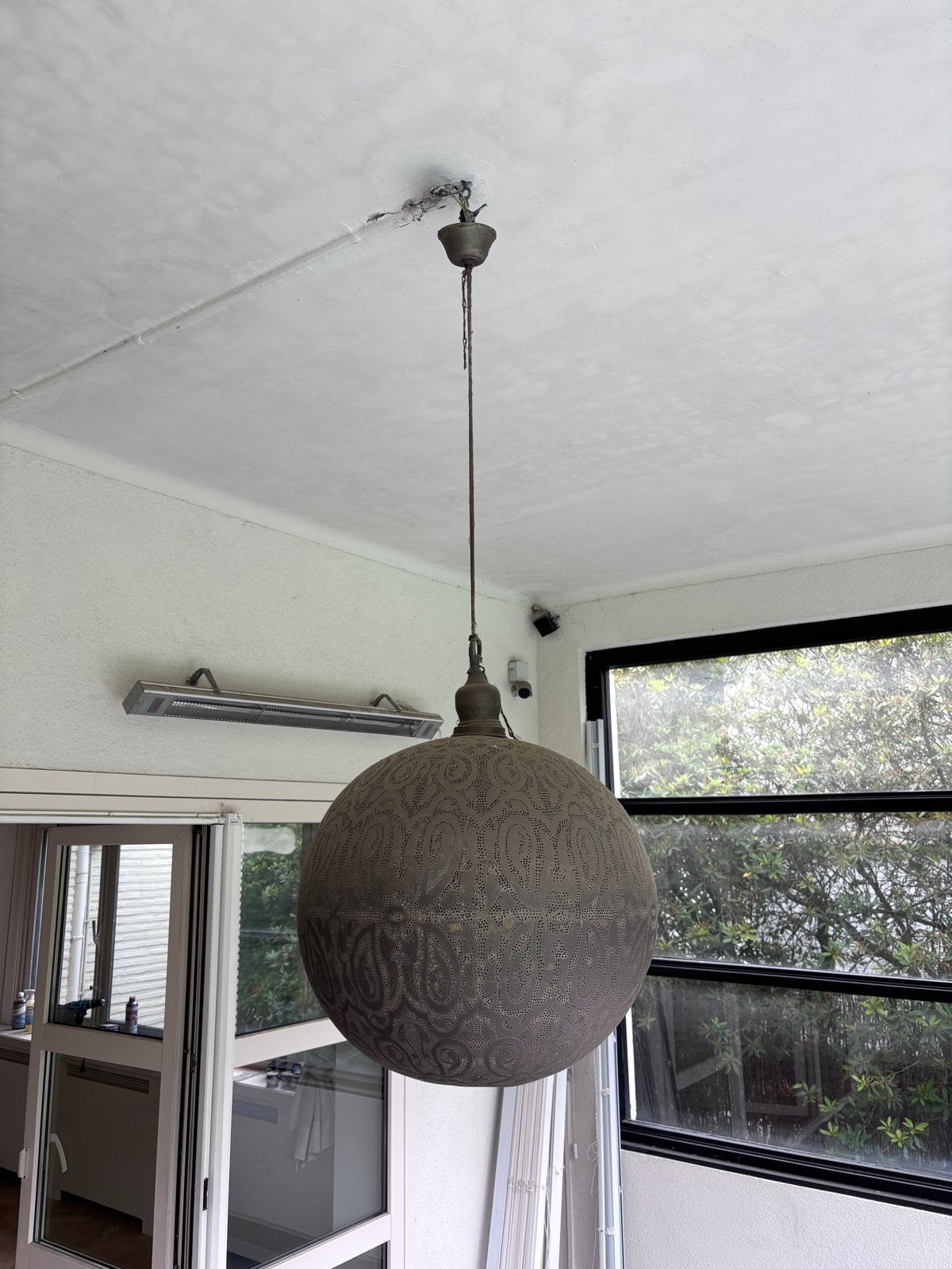 Oosterse hanglamp met gedetailleerd patroon, Ophalen of Verzenden, Gebruikt, Metaal, Overige fittingen