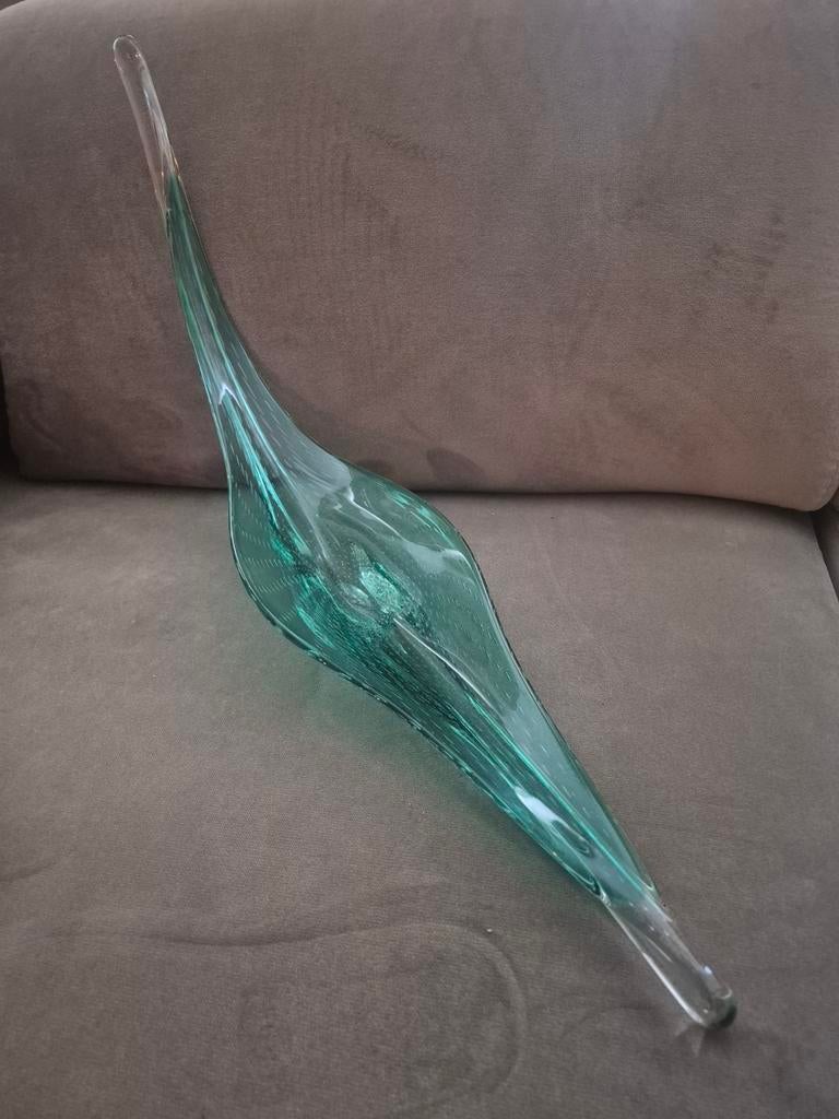 Vintage Smaragdgroen Glaskunst Gondel - Mid-Century Modern, Ophalen of Verzenden