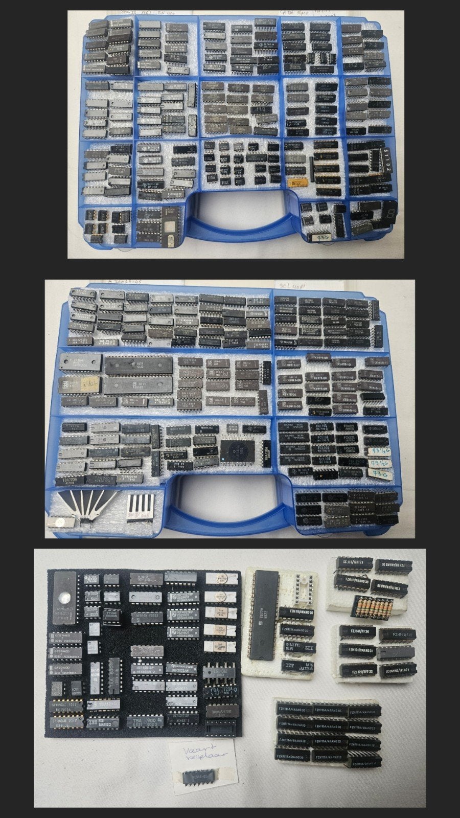 Partij vintage IC's microchips (EPROMs, RAM, TTL, CMO), Ophalen of Verzenden