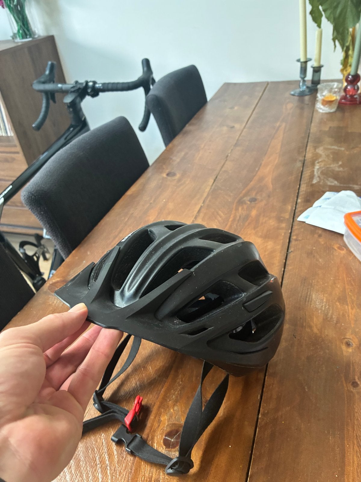 Fietshelm - Zwart - Maat 53-59cm - TWIN ST500, Ophalen of Verzenden, Gebruikt, Overige maten, Heer of Dame