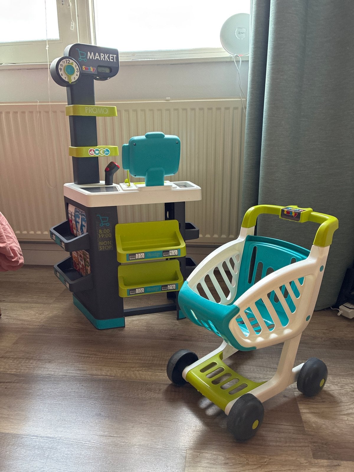 Smoby winkel met kassa en scanner plus winkelwagen, Ophalen, Gebruikt, Jongen of Meisje