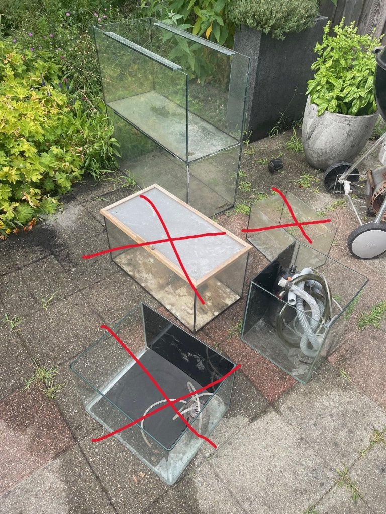 Aquaria, verschillende maten adres beschrijving, Ophalen, Gebruikt, Leeg aquarium