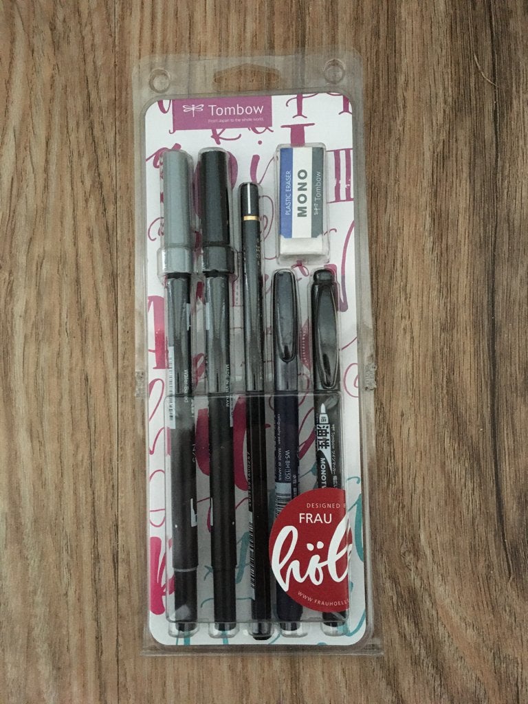 Handlettering set + kleurpotloden + passer, Hobby en Vrije tijd, Ophalen of Verzenden, Nieuw, Potlood of Stift