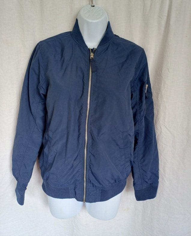 Stoere blauwe tussenjas mt 158 merk H&M, ., Ophalen of Verzenden, Zo goed als nieuw, .