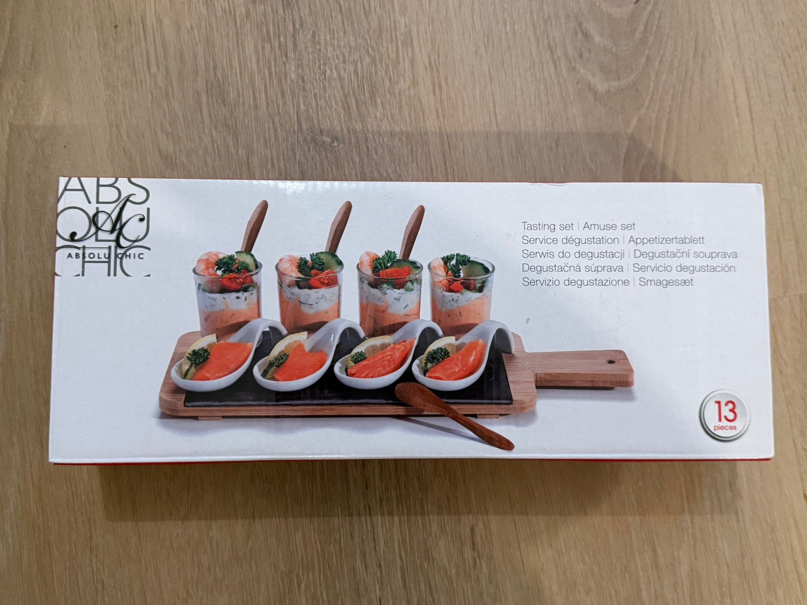 Amuse set, lepels en glaasjes, Ophalen of Verzenden, Zo goed als nieuw, 4 t/m 7 personen
