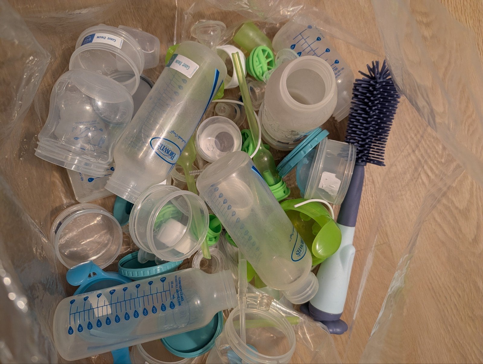 Zak met allerlei materiaal/flessen/etc. Baby, Ophalen, Gebruikt, Babyfles