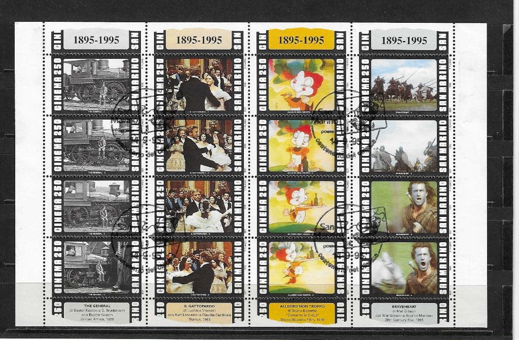 San Marino blok, film, Ophalen of Verzenden, Overige landen, Gestempeld