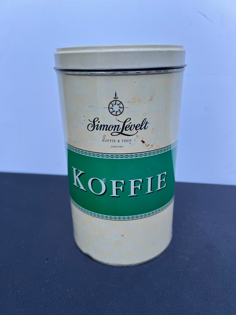 Te Koop : Vintage Blik Simon Levelt Koffie & Thee Amsterdam, Ophalen of Verzenden, Gebruikt, Koffie, Overige merken
