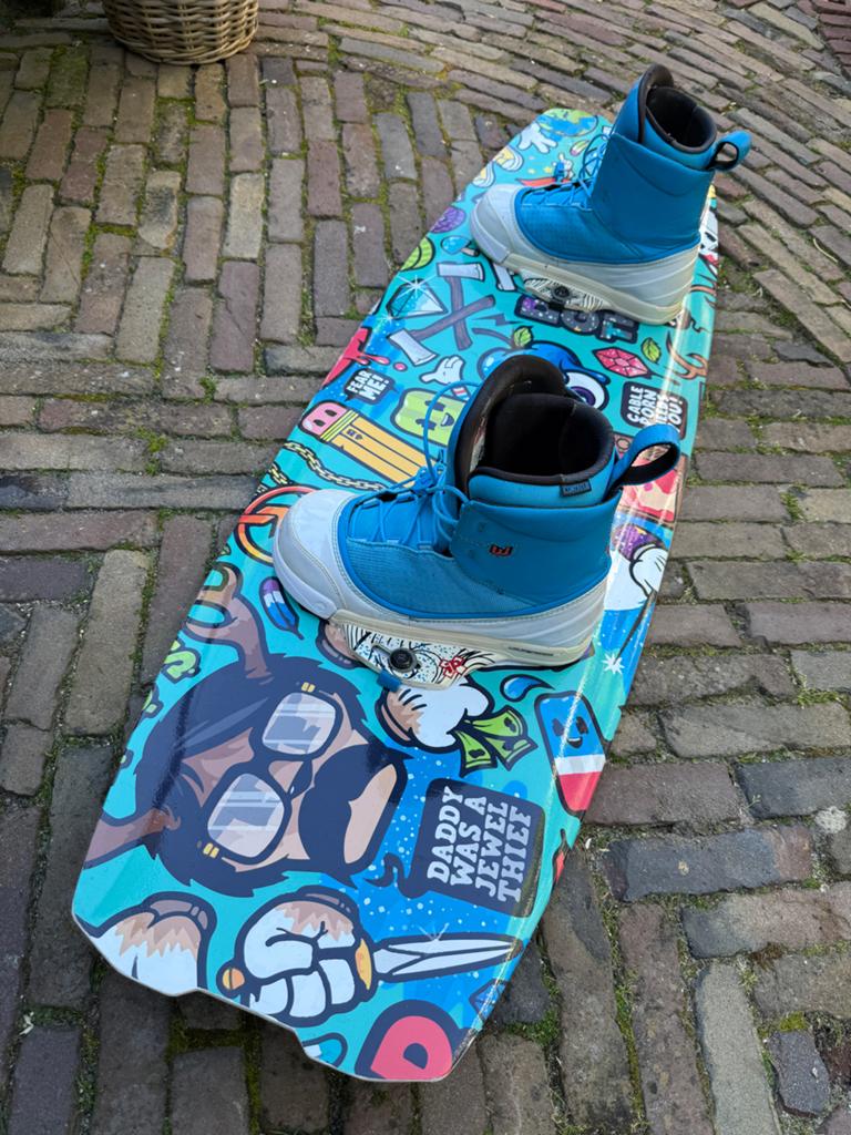 Wakeboard met bindingen, Ophalen, Gebruikt, Board en Schoenen