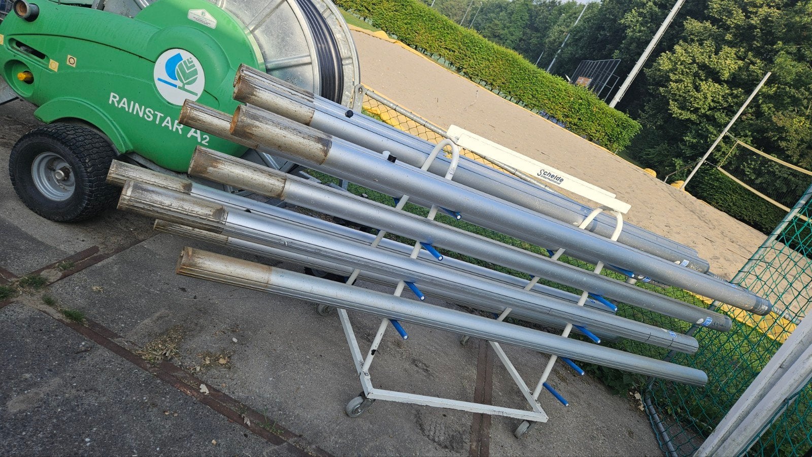 11 Aluminium Volleybal/Sportzaal Palen 3 Meter, Sport en Fitness, Ophalen, Gebruikt