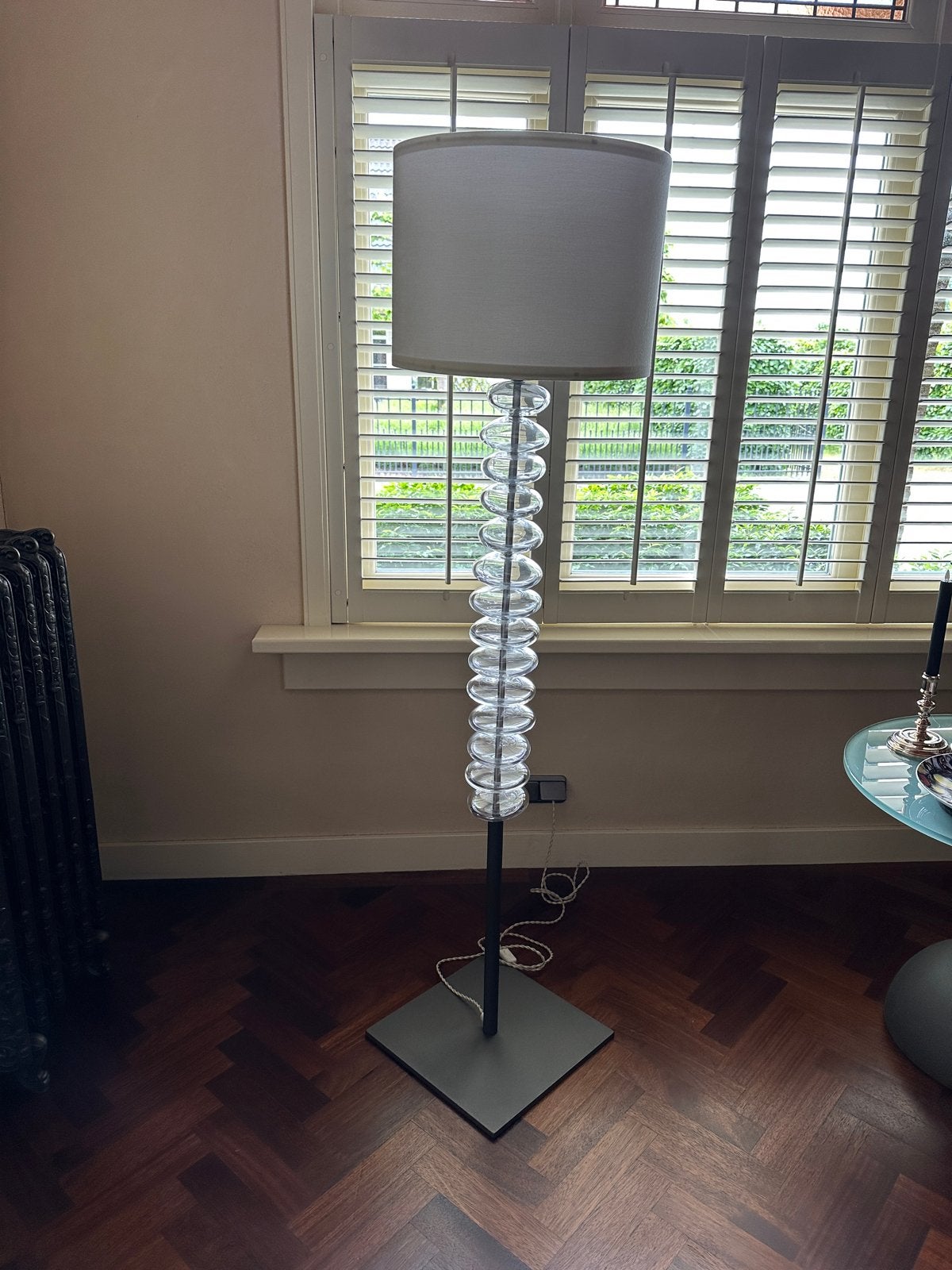Poltrona Frau Fede Staande Lamp met Murano Glas, Ophalen of Verzenden, Gebruikt, Glas, 150 tot 200 cm