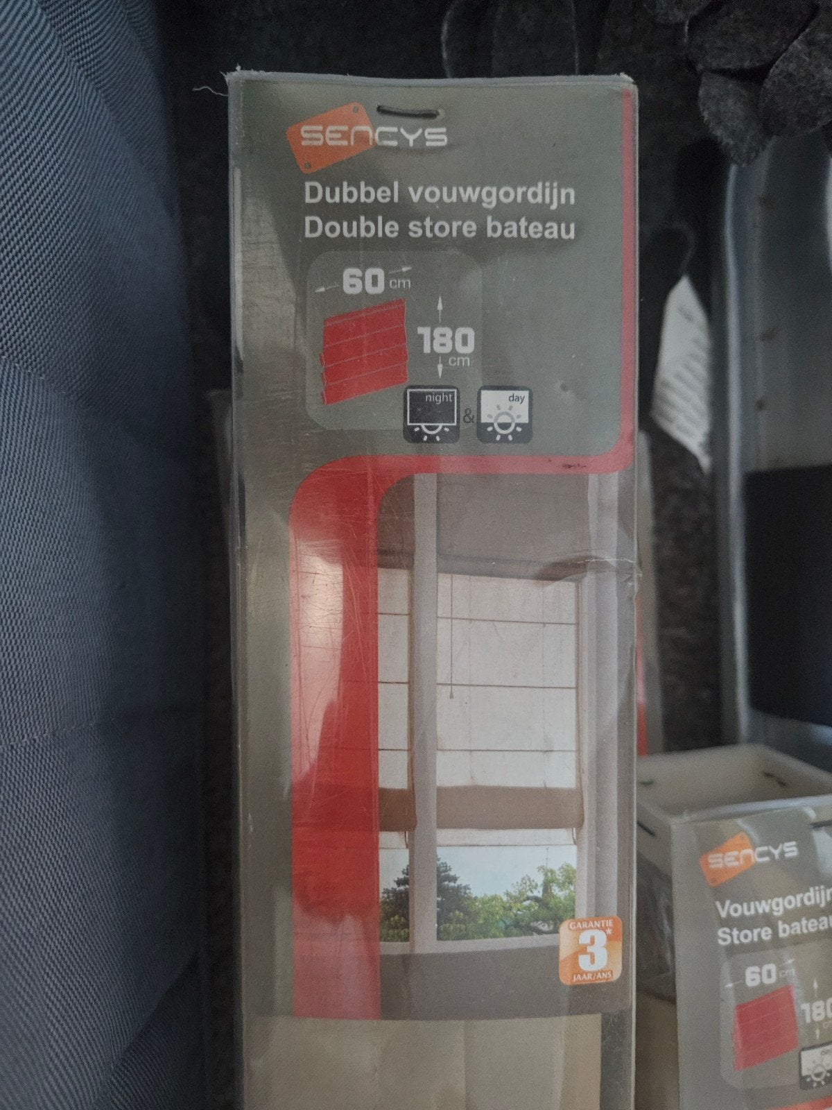 Sencys dubbel vouwgordijn 60 x 180 beige. Verduisterend, Huis en Inrichting, Ophalen, Nieuw