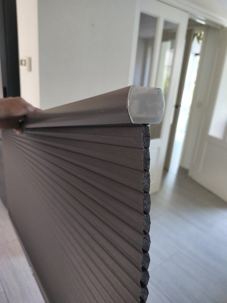 2 x HOPPVALS Plisségordijn, dubbel, grijs, 100x210 cm, Ophalen, Zo goed als nieuw, Grijs