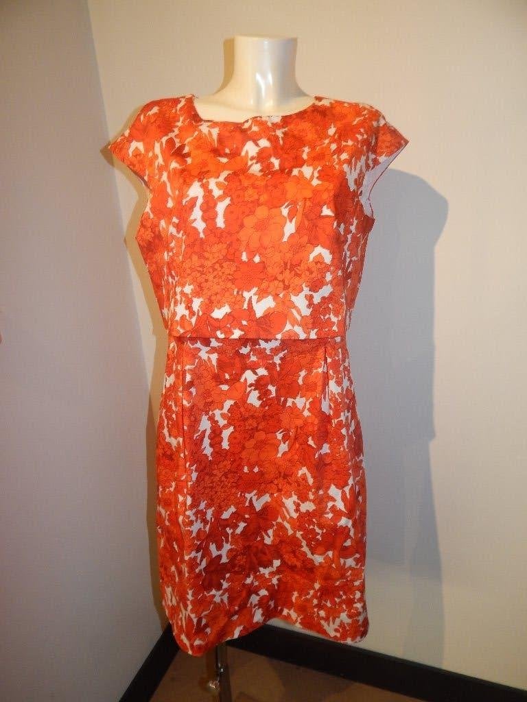 Max Mara weekend prachtige vintage look jurk bloemen 44, Verzenden, Oranje, Zo goed als nieuw, Knielengte
