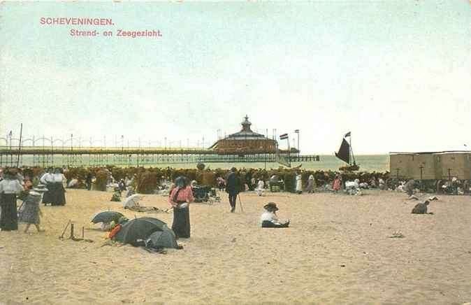 301-010-017 Scheveningen Strand en Zeegezicht, Verzenden, Voor 1920, Zuid-Holland