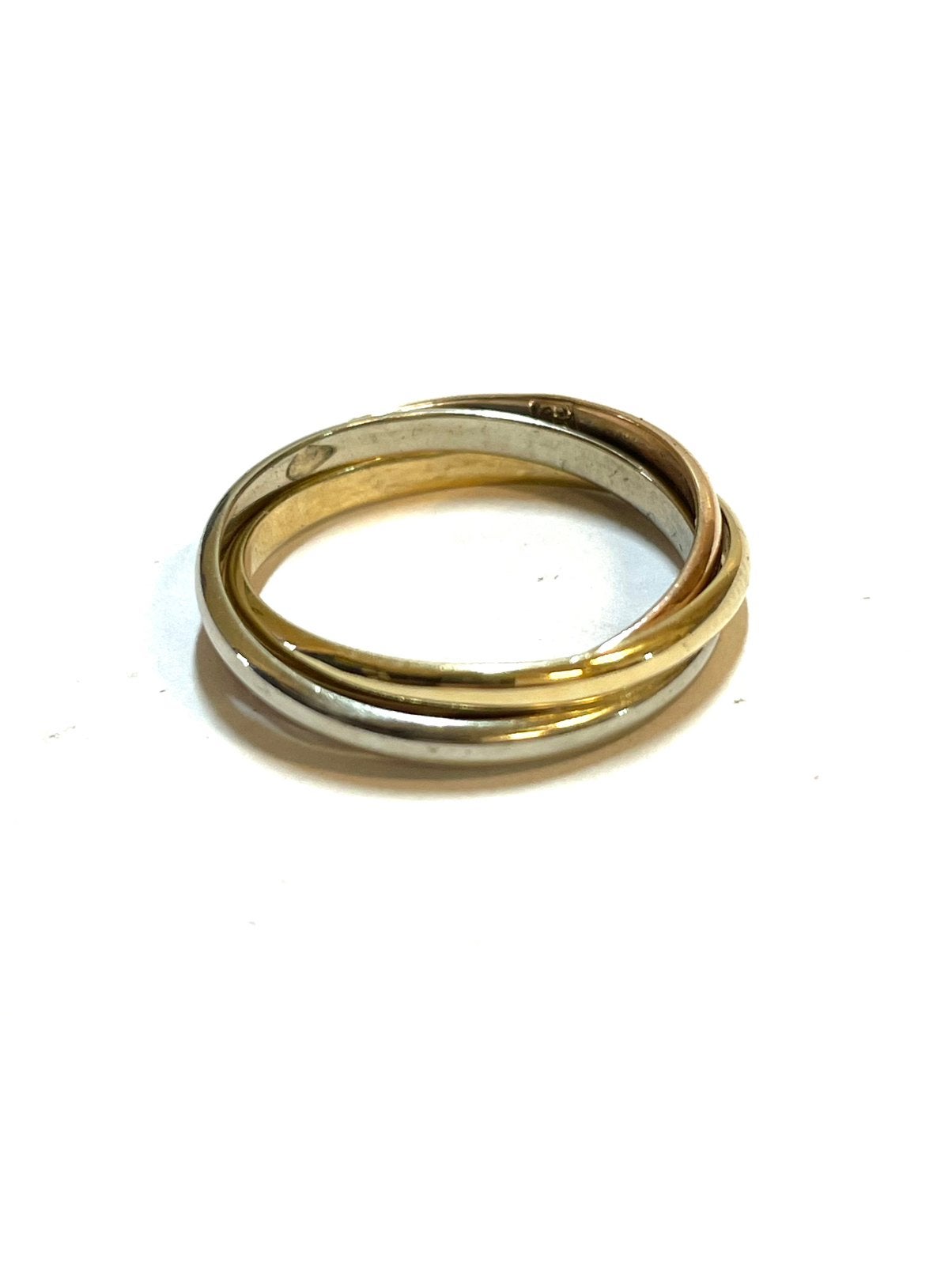 14k geel, rosé en witgouden ring, -, -, Ophalen of Verzenden, -