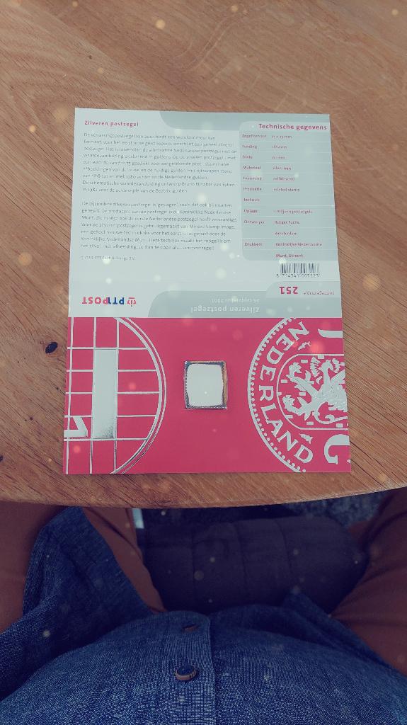 zilveren postzegel uit 2001, Postzegels en Munten, Ophalen, Postfris