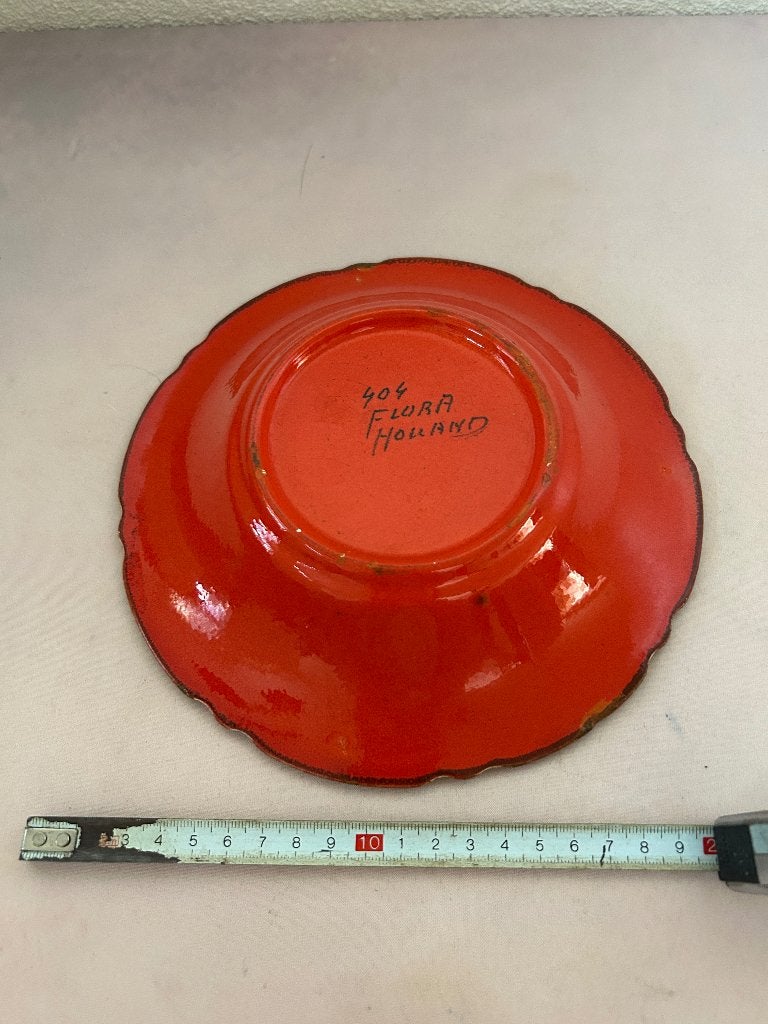 Vintage Flora Gouda Tokio schaal handgeschilderd 70s, Antiek en Kunst, Ophalen of Verzenden
