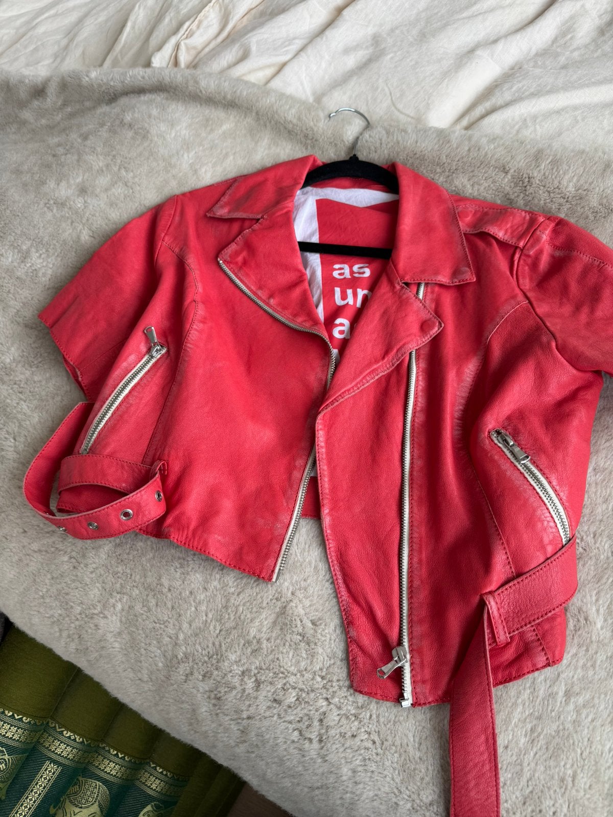 Leren jasje met studs rood,  super hip, Ophalen of Verzenden, Nieuw, Maat 36 (S), Rood