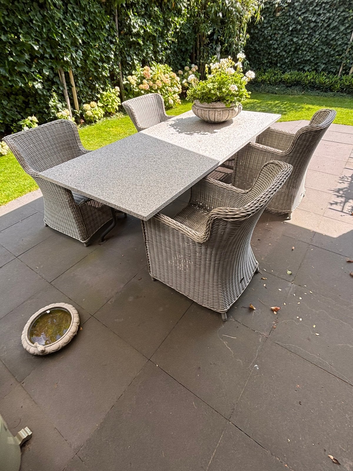 Set van 4 Intenso Milano Dining wicker tuinstoelen + kussens, Ophalen, Zo goed als nieuw, Wicker, Stoel