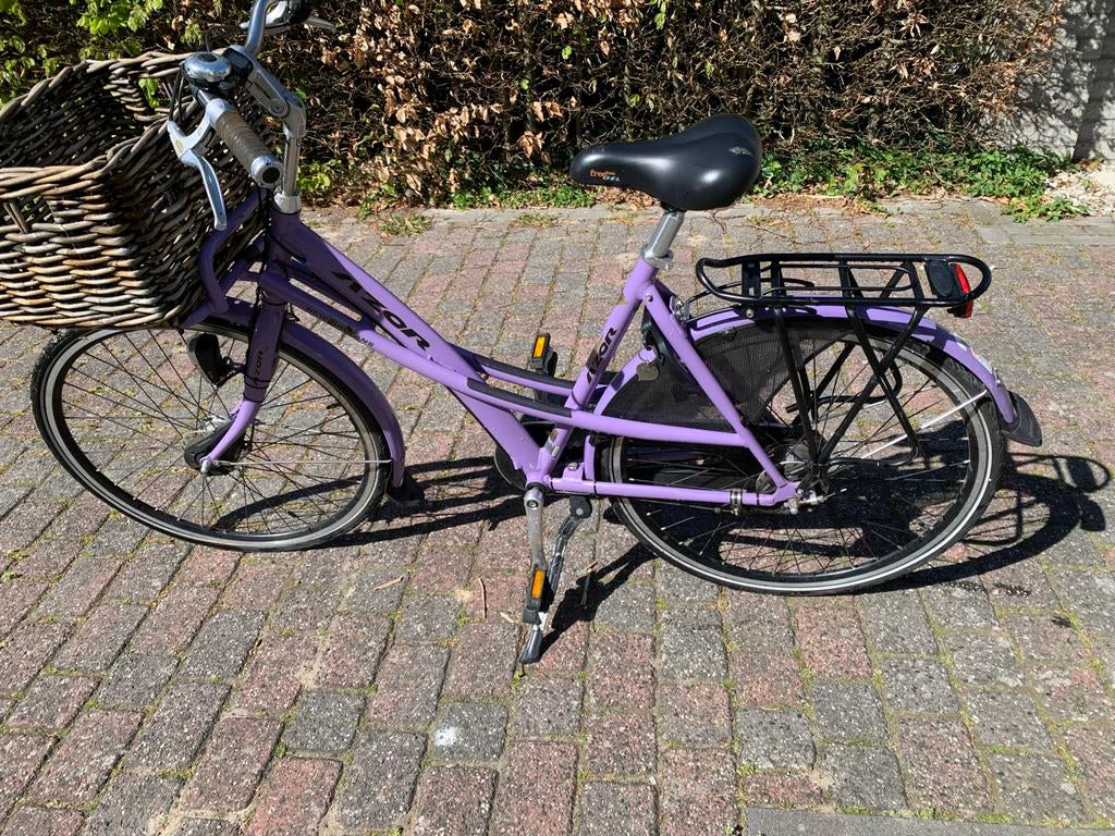 Degelijke Paarse Azor Fiets - Frame 55 cm, Velgrem, Ophalen, Overige merken, 53 tot 56 cm