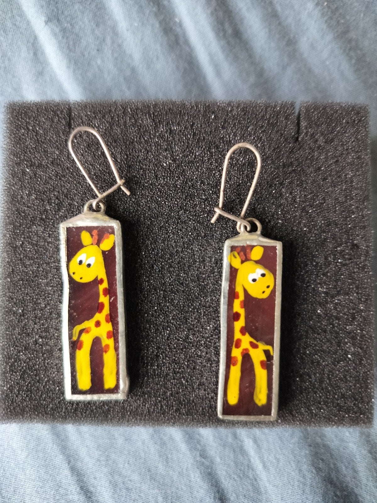 Giraffe oorbellen. Handgemaakt, Sieraden, Tassen en Uiterlijk, Ophalen of Verzenden, Zo goed als nieuw