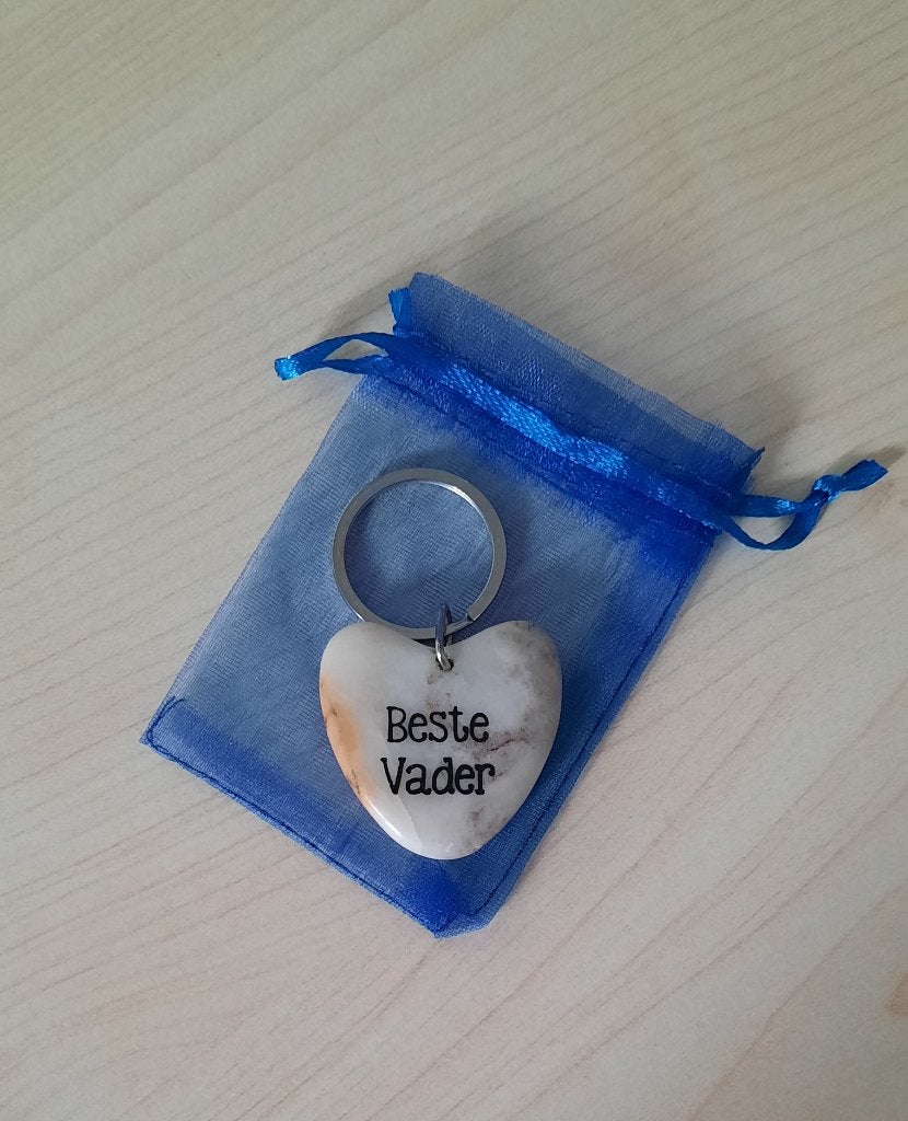 Sleutelhanger BESTE VADER JIJ HEBT EEN HART VAN GOUD 4,0 cm, Ophalen of Verzenden, Nieuw, Overige typen