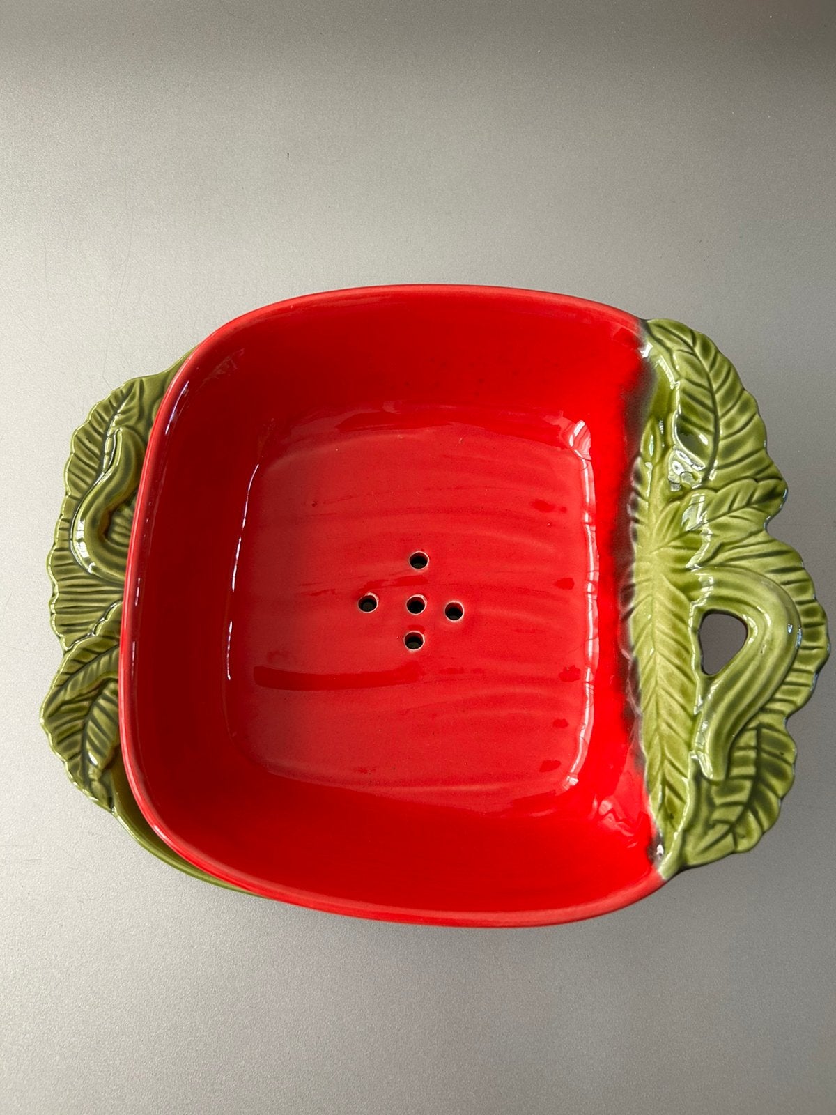 Keramische fruitschaal met lekschaal, Antiek en Kunst, Ophalen of Verzenden