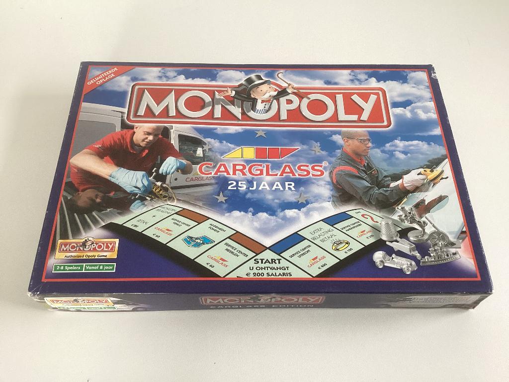 Monopoly Carglass 25 Jaar Editie, Een of twee spelers, Ophalen of Verzenden, Zo goed als nieuw, Hasbro