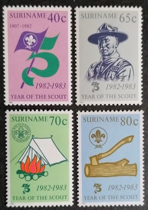 Suriname 1983 - ZB 333-336 - Padvinderij Scouting, Ophalen of Verzenden, Postfris