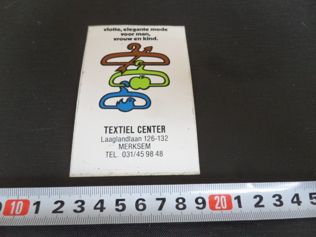 sticker belgië merksem textiel center laaglandlaan 126-132, Ophalen, Zo goed als nieuw