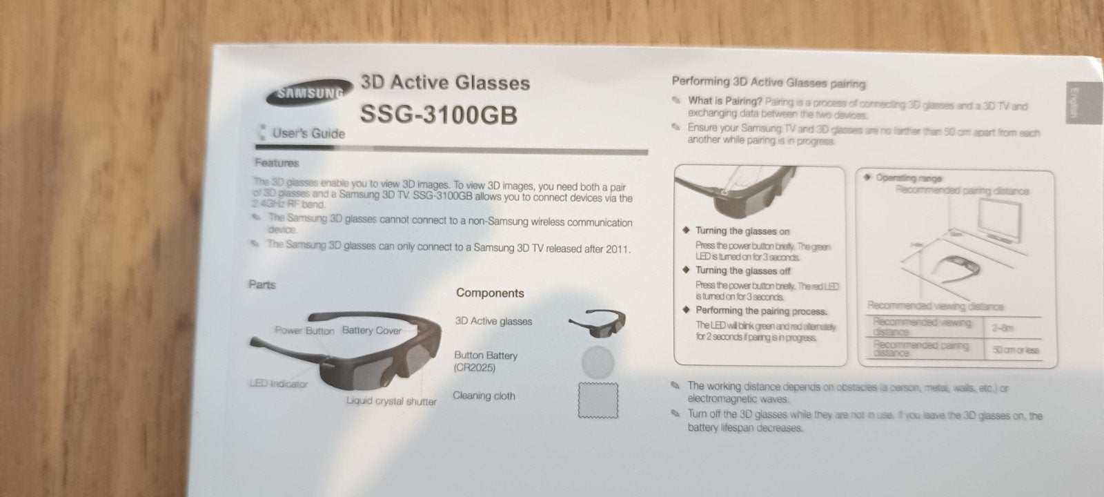 2x Samsung 3D Active Glasses SSG-3100GB - Nieuwstaat, Ophalen of Verzenden