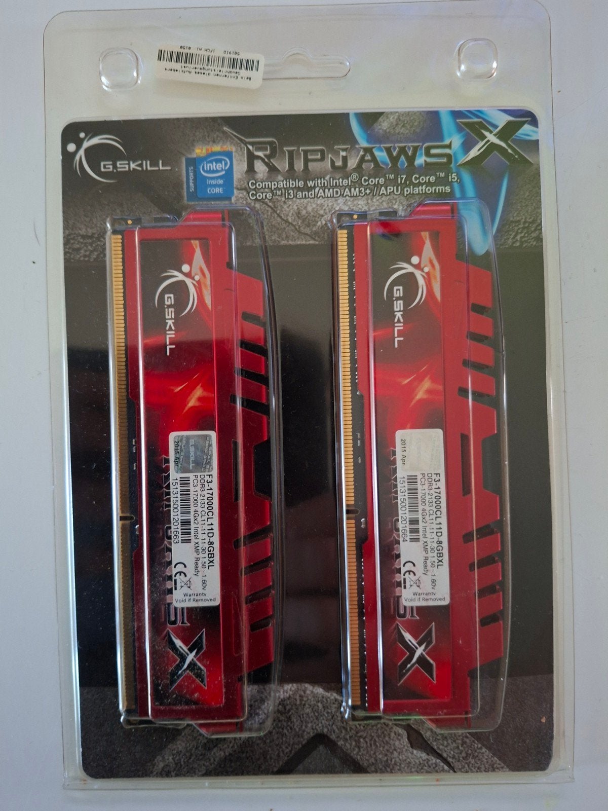 G.Skill Ripjaws X DDR3 8GB (2x4GB) 2133MHz RAM Geheugen, Computers en Software, RAM geheugen, Server, 8 GB, Nieuw, DDR3