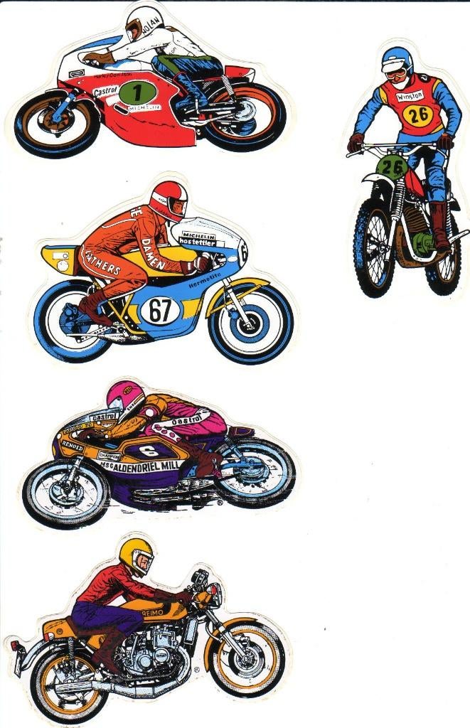 5 MOTOR STICKERS, Ophalen of Verzenden, Zo goed als nieuw