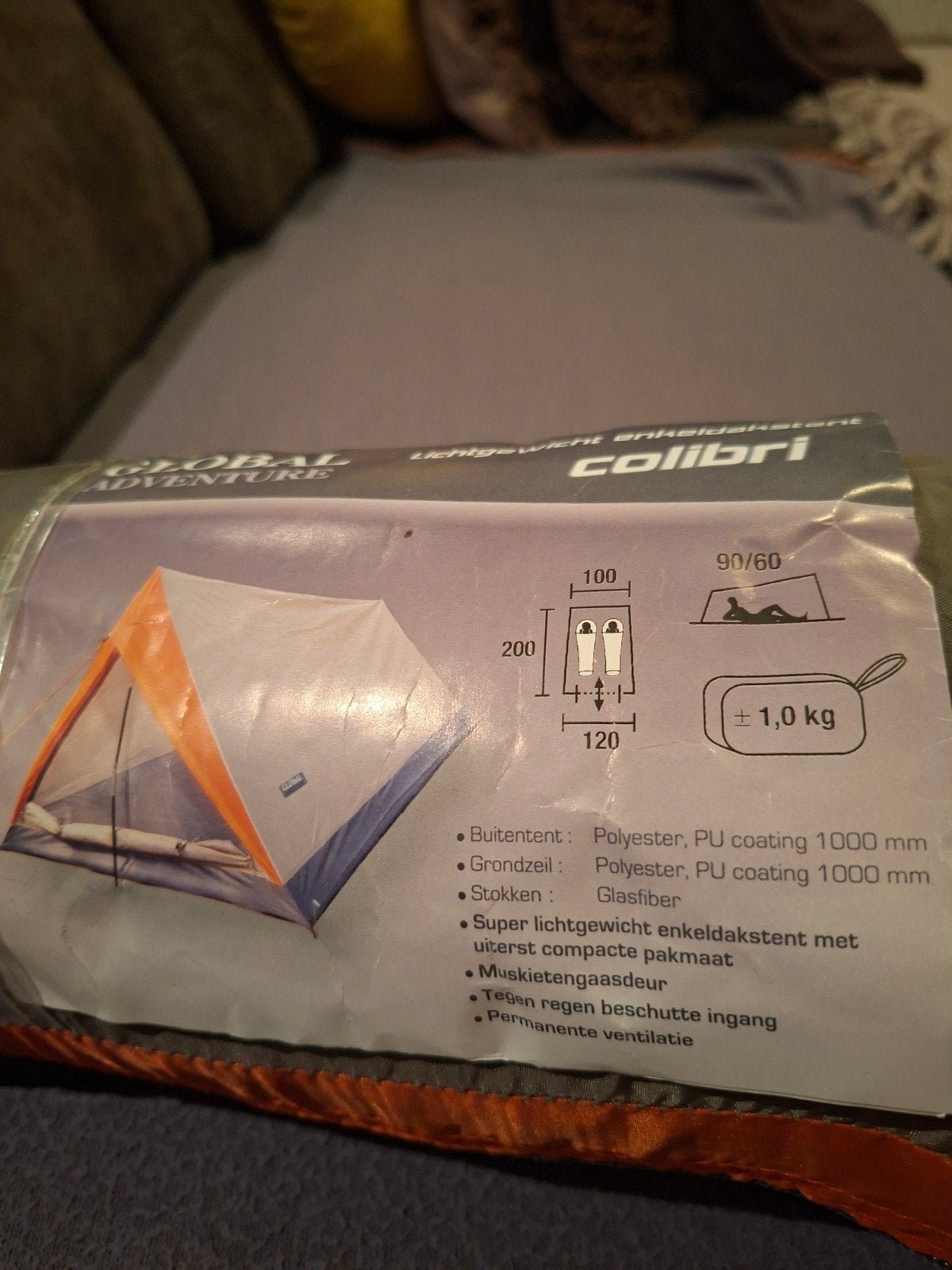 Global Adventure Colibri Lichtgewicht Enkeldakstent, Ophalen, Zo goed als nieuw, Tot en met 2