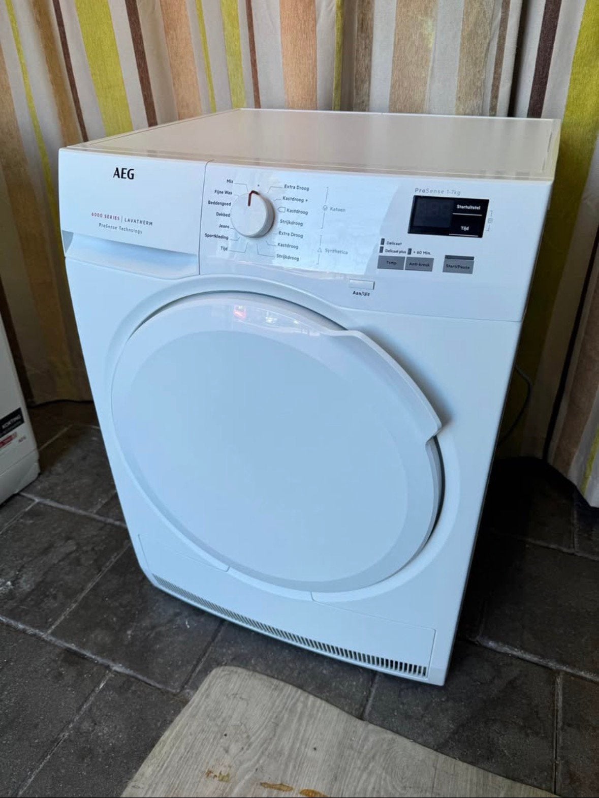 7KG Droger | AEG | Schoon | Werkt Super | Brengen Kan, Witgoed en Apparatuur, Ophalen, 6 tot 8 kg, Gebruikt, Minder dan 85 cm