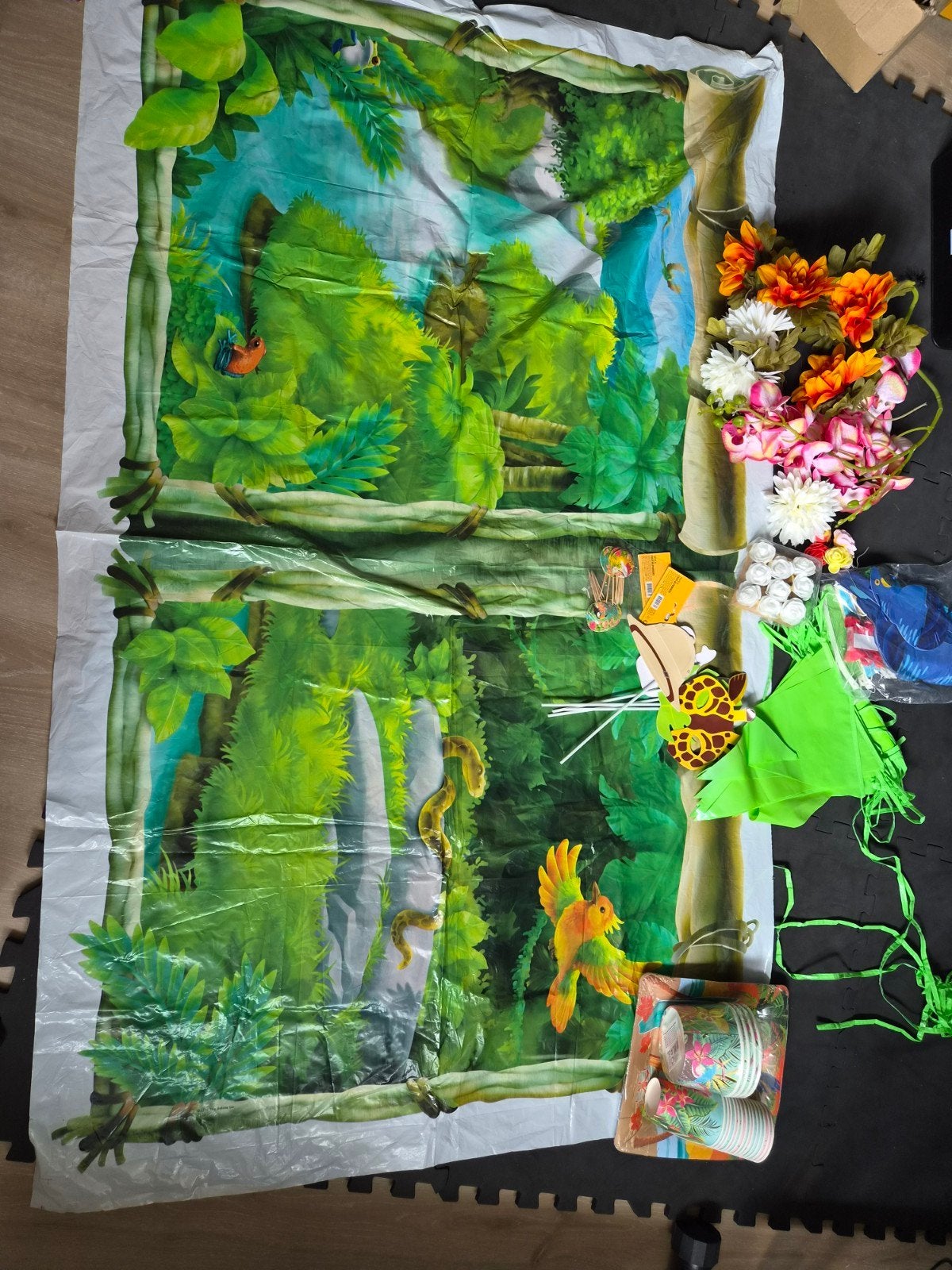 jungle/topical/hawai verjaardag decoratie, Ophalen of Verzenden, Zo goed als nieuw, Versiering, Verjaardag