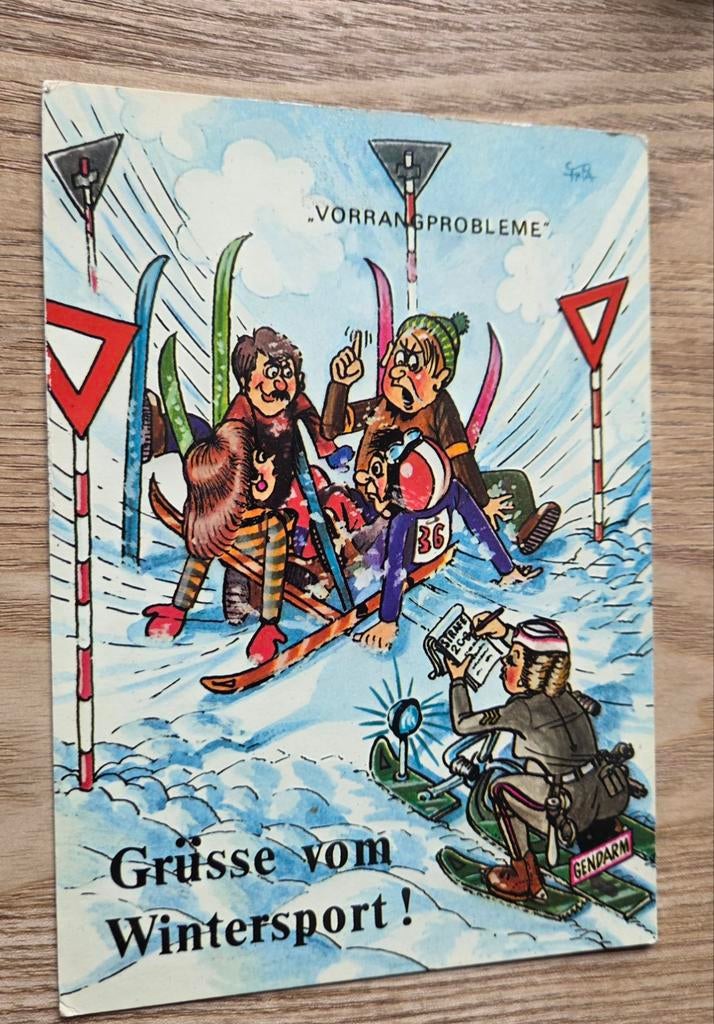 Wintersport humor, Verzenden, 1980 tot heden, Gelopen, Overige thema's