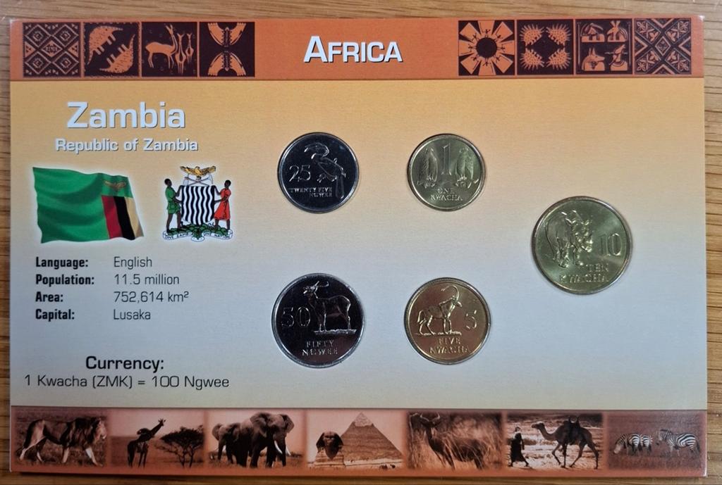 142# Coins of the World muntset Zambia, Postzegels en Munten, Ophalen of Verzenden, Zambia