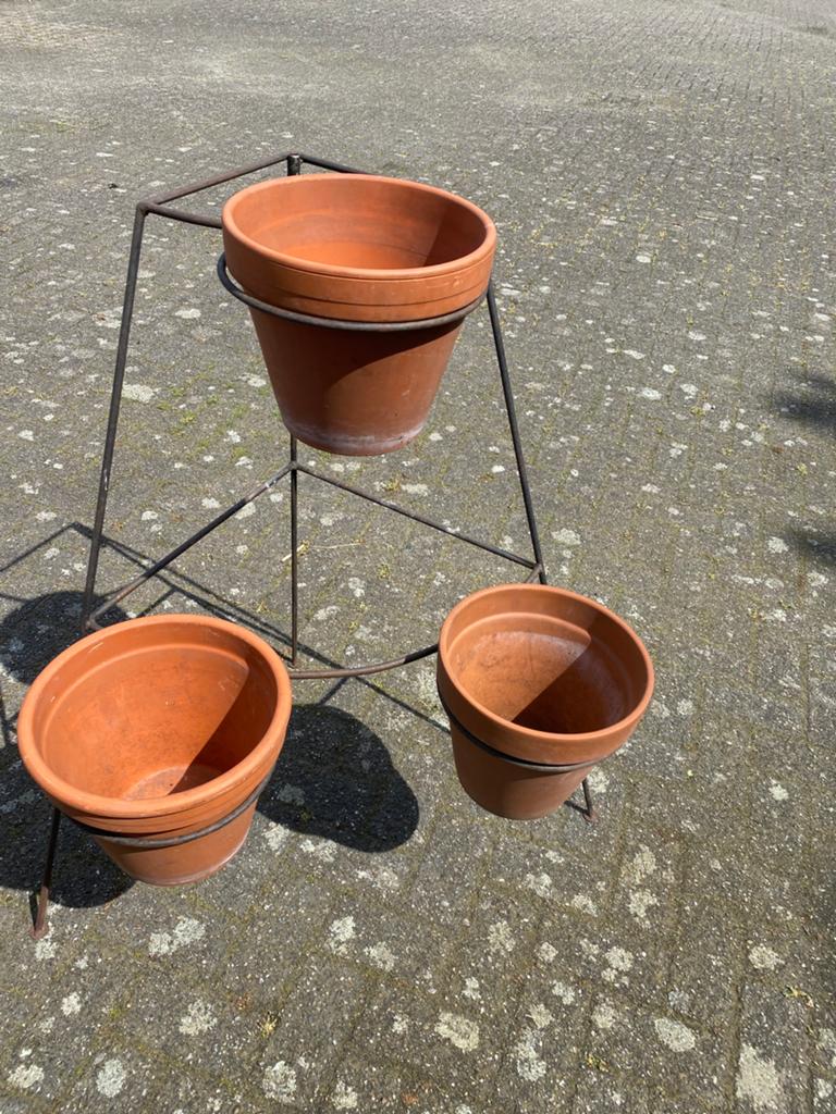 Prachtig smeedijzeren plantenrek, Ophalen, Rond, Metaal, Minder dan 40 cm