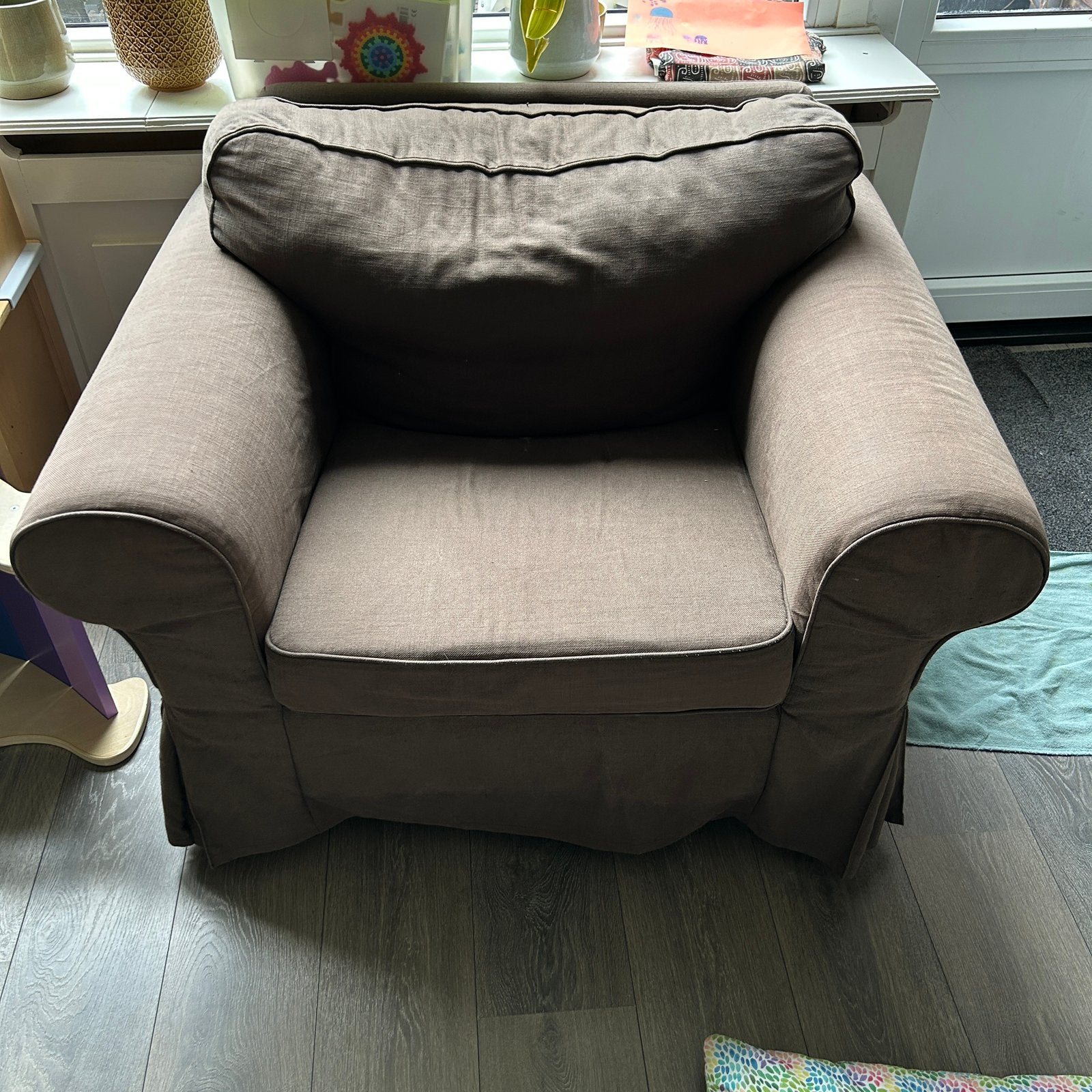 Ikea Ektorp 1-zits bruin, gratis, Huis en Inrichting, Ophalen of Verzenden, Gebruikt, 75 tot 100 cm, 75 tot 100 cm