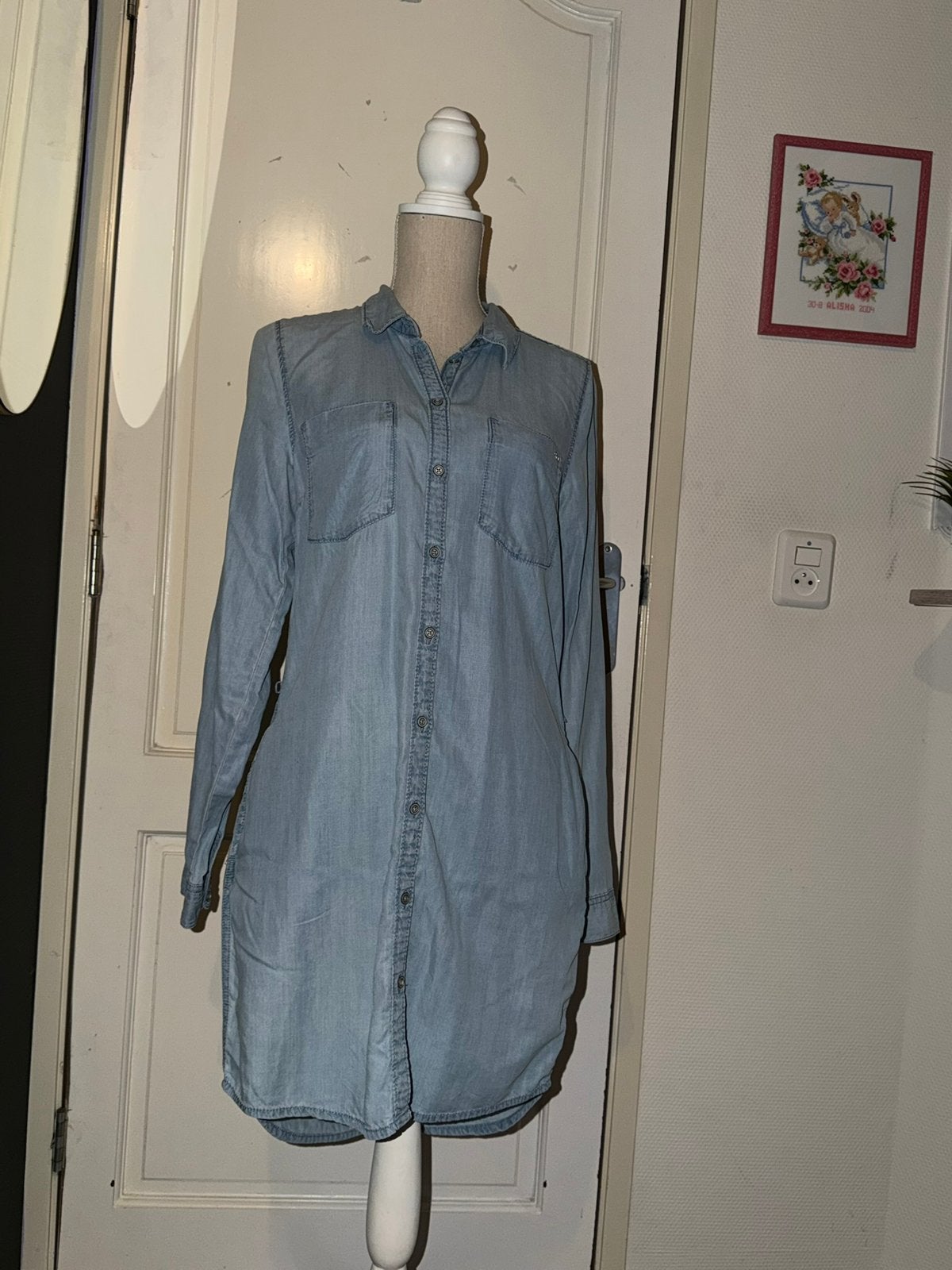 Lichtblauwe Only Denim Blousejurk met Steekzakken | Maat M, Kleding | Dames, Maat 38/40 (M), Blauw, Ophalen of Verzenden, Zo goed als nieuw