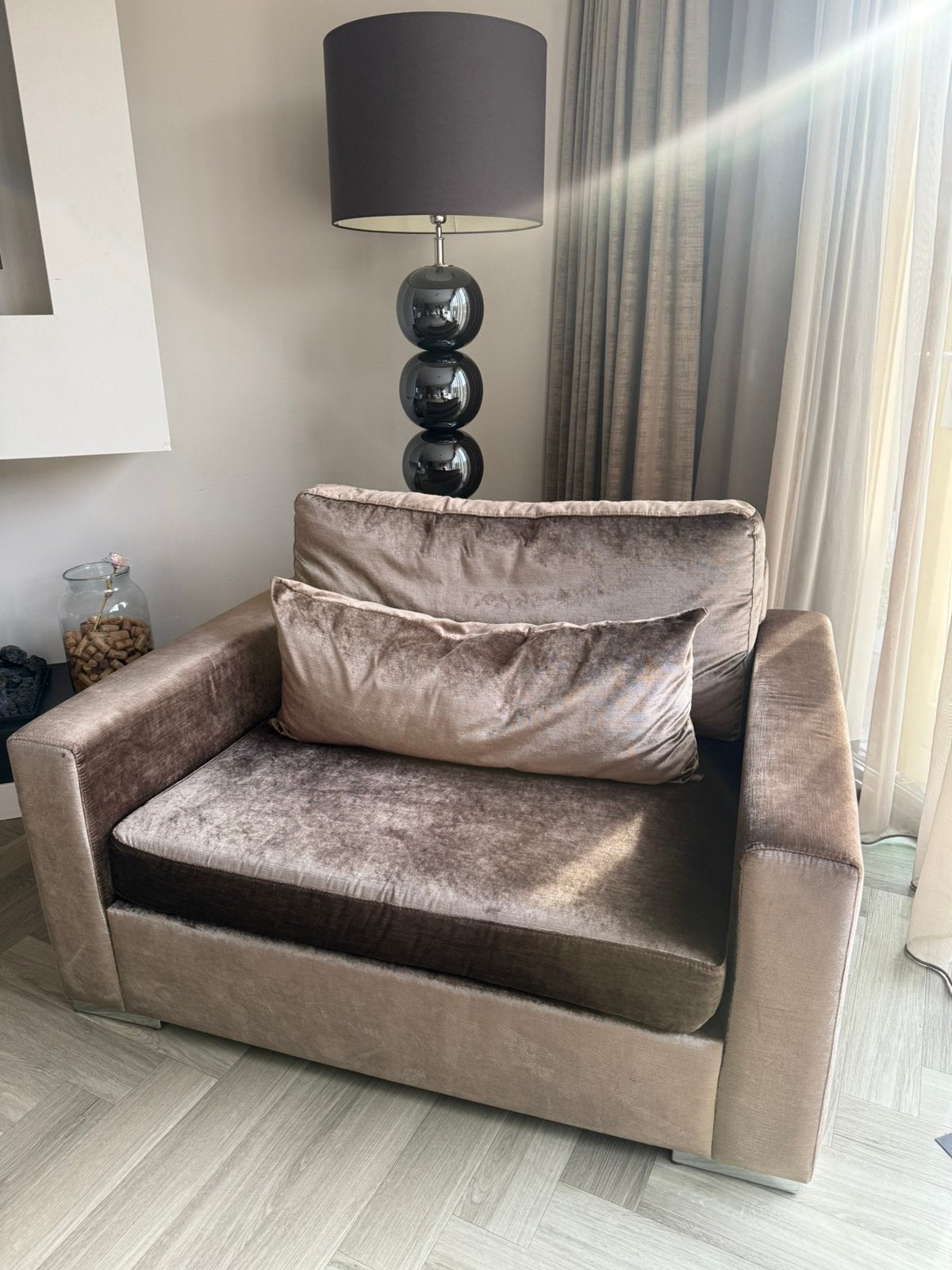 Luxe Velours stoel/fauteuil - Zo Goed als Nieuw, Huis en Inrichting, Ophalen, Zo goed als nieuw, Stof, 100 tot 125 cm