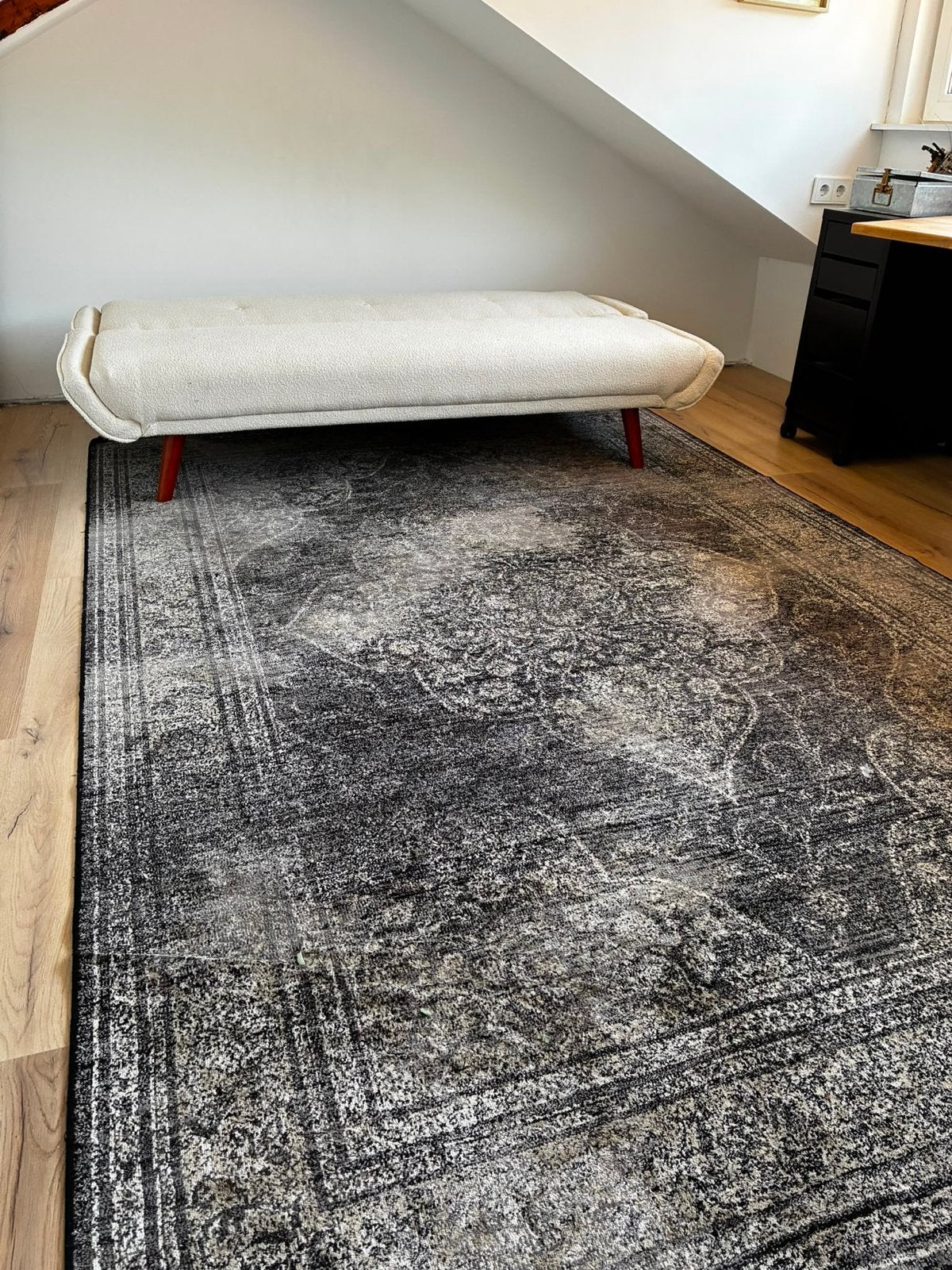 Dutchbone Rugged Dark vloerkleed, Perzische stijl, 300x200cm, Ophalen, Zo goed als nieuw, 200 cm of meer, Grijs