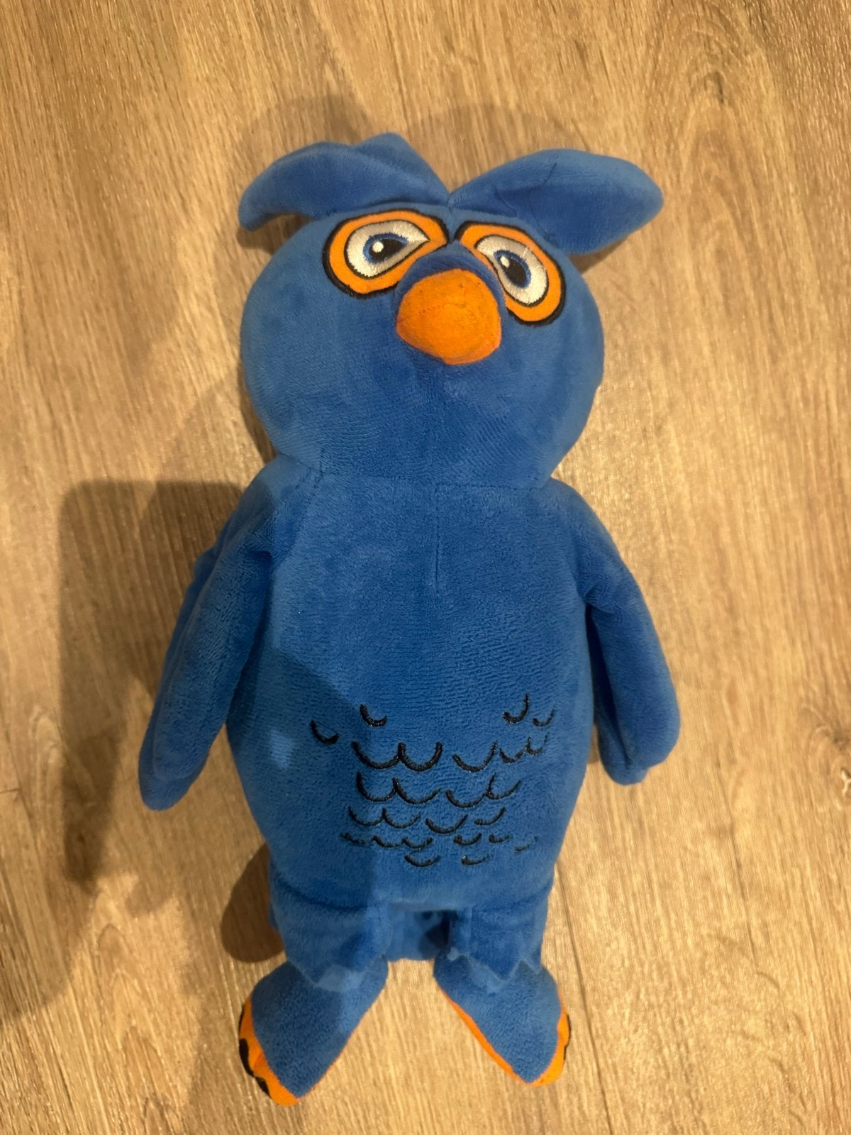 Super leuke blauwe uil knuffel - 28 cm hoog, Gebruikt, Overige typen, Blauw, Ophalen of Verzenden
