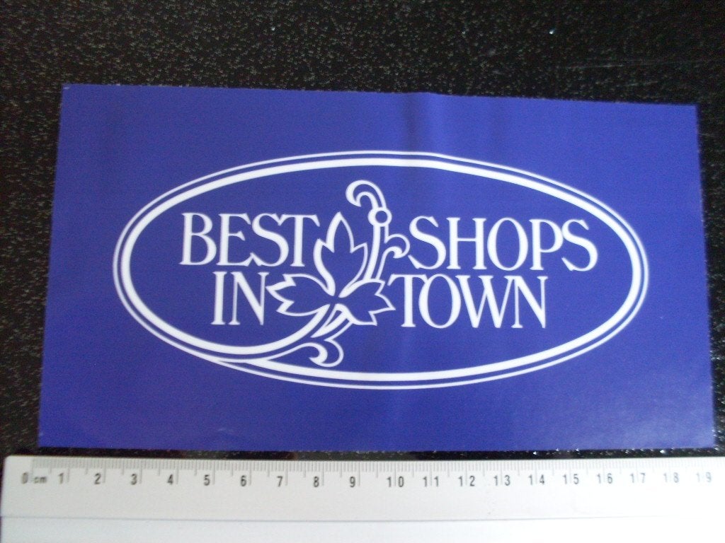ruit sticker best shop in town beste winkel van de stad, Verzenden, Zo goed als nieuw, Bedrijf of Vereniging